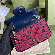GUCCI GG Marmont Multicolor super mini bag (Red canvas) 476433 - 2