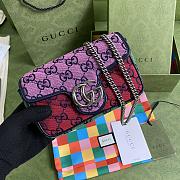 GUCCI GG Marmont Multicolor super mini bag (Red patchwork) 476433 - 1