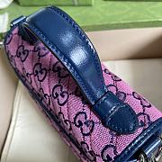 GUCCI GG Marmont Multicolour mini top handle bag (Pink_Blue canvas) 583571 2UZCN 5279 - 4