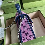 GUCCI GG Marmont Multicolour mini top handle bag (Pink_Blue canvas) 583571 2UZCN 5279 - 3