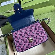 GUCCI GG Marmont Multicolour mini top handle bag (Pink_Blue canvas) 583571 2UZCN 5279 - 5