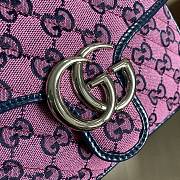 GUCCI GG Marmont Multicolour mini top handle bag (Pink_Blue canvas) 583571 2UZCN 5279 - 2