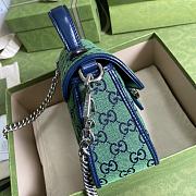 GUCCI GG Marmont Multicolour mini top handle bag (Green_Blue canvas) 583571 - 4