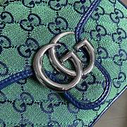 GUCCI GG Marmont Multicolour mini top handle bag (Green_Blue canvas) 583571 - 5