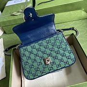 GUCCI GG Marmont Multicolour mini top handle bag (Green_Blue canvas) 583571 - 2