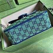 GUCCI GG Marmont Multicolour mini top handle bag (Green_Blue canvas) 583571 - 3