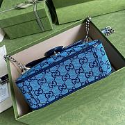 GUCCI GG Marmont Multicolour mini top handle bag (Blue Lanbu) 583571 - 4