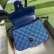 GUCCI GG Marmont Multicolour mini top handle bag (Blue Lanbu) 583571 - 5