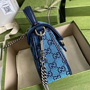 GUCCI GG Marmont Multicolour mini top handle bag (Blue Lanbu) 583571 - 2