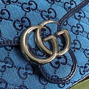 GUCCI GG Marmont Multicolour mini top handle bag (Blue Lanbu) 583571 - 3