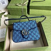 GUCCI GG Marmont Multicolour mini top handle bag (Blue Lanbu) 583571 - 1