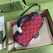 GUCCI GG Marmont Multicolour mini top handle bag (Red canvas) 583571 - 2
