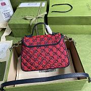 GUCCI GG Marmont Multicolour mini top handle bag (Red canvas) 583571 - 4