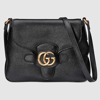 GUCCI Small messenger bag with Double G (Black leather) 648934 1U10T 1000