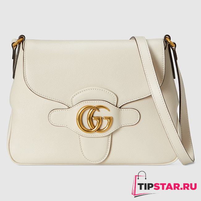 GUCCI Small messenger bag with Double G (White leather) 648934 1U10T 9022 - 1