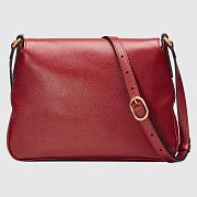 GUCCI Small messenger bag with Double G (Red leather) ‎648934 1U10T 6638  - 3