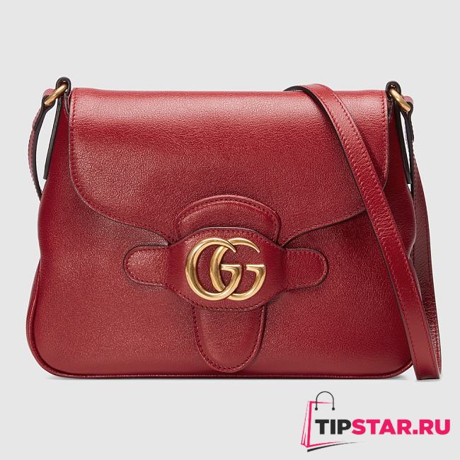 GUCCI Small messenger bag with Double G (Red leather) ‎648934 1U10T 6638  - 1