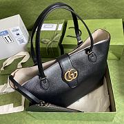 GUCCI Medium tote with Double G (Black leather) ‎649577 1U10T 1000 - 3