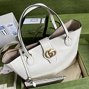 GUCCI Medium tote with Double G (White leather) 649577 1U10T 9022 - 2