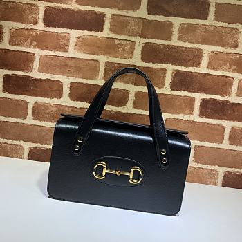GUCCI Horsebit 1955 small top handle bag (Black leather) 627323
