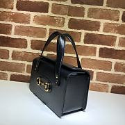 GUCCI Horsebit 1955 small top handle bag (Black leather) 627323 - 5