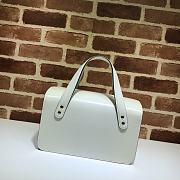 GUCCI Horsebit 1955 small top handle bag (White leather) 627323 - 3