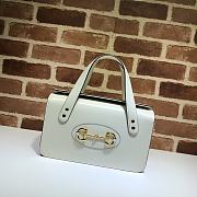 GUCCI Horsebit 1955 small top handle bag (White leather) 627323 - 1