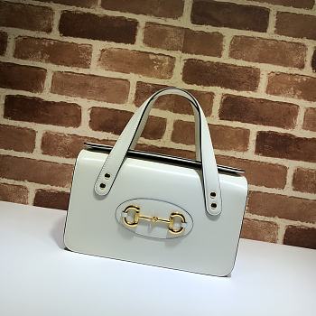GUCCI Horsebit 1955 small top handle bag (White leather) 627323