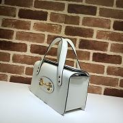 GUCCI Horsebit 1955 small top handle bag (White leather) 627323 - 5