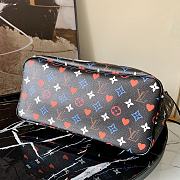 LV Neverfull Medium Handbag Shopping Bag (Black_White Poker) M57452 32cm - 4