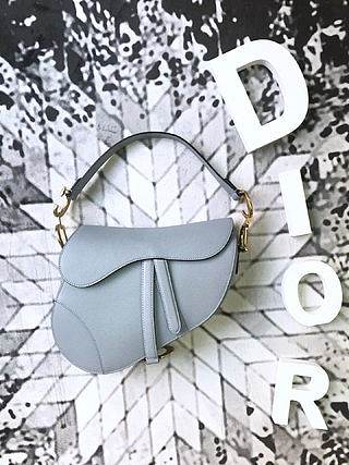 Dior Saddle Bag (Gray Grained Calfskin) M0446CBAA_M41G