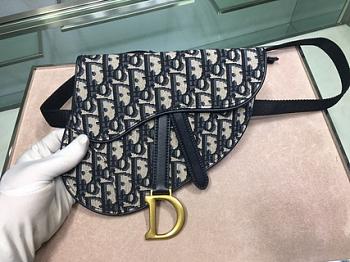 Dior Saddle Belt Bag (Dark Blue Dior Oblique Jacquard Canvas) S5632