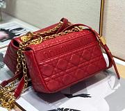Dior Small Caro Bag (Raspberry) Supple Cannage Calfskin M9241UWHC_M14F - 3
