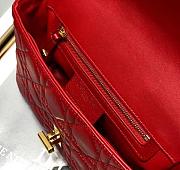 Dior Small Caro Bag (Raspberry) Supple Cannage Calfskin M9241UWHC_M14F - 5