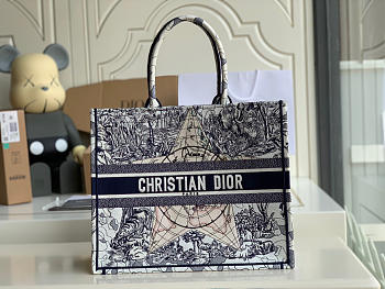 Dior Large Book Tote (Star) Toile de Jouy Embroidery 41cm 