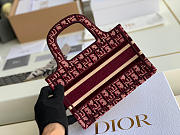 Dior Mini Book Tote (Burgundy) Dior Oblique Embroidery S5475ZRIW_M974  - 2