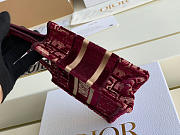 Dior Mini Book Tote (Burgundy) Dior Oblique Embroidery S5475ZRIW_M974  - 3