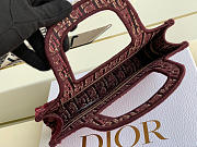 Dior Mini Book Tote (Burgundy) Dior Oblique Embroidery S5475ZRIW_M974  - 4