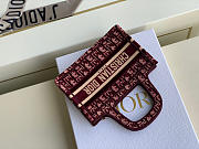 Dior Mini Book Tote (Burgundy) Dior Oblique Embroidery S5475ZRIW_M974  - 5