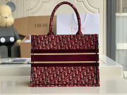 Dior Small Book Tote (Burgundy) Dior Oblique Embroidery 36cm M1296ZRIW_M974 - 6