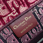 Dior Small Book Tote (Burgundy) Dior Oblique Embroidery 36cm M1296ZRIW_M974 - 2