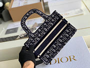 Dior Mini Book Tote (Blue) Dior Oblique Embroidery S5475ZRIW_M928 - 6