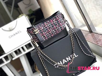 CHANEL'S Gabrielle Small Hobo Bag Tweed (Black) 91810 - 1