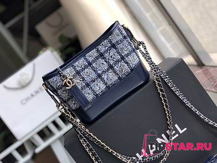 CHANEL'S Gabrielle Small Hobo Bag Tweed (Dark Blue) 91810 - 1