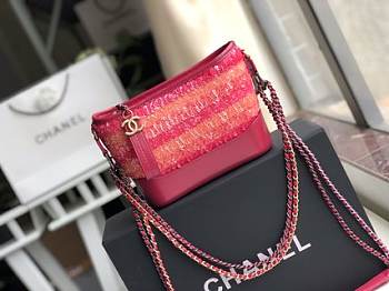 CHANEL'S Gabrielle Small Hobo Bag Tweed (Red Rouge) 91810