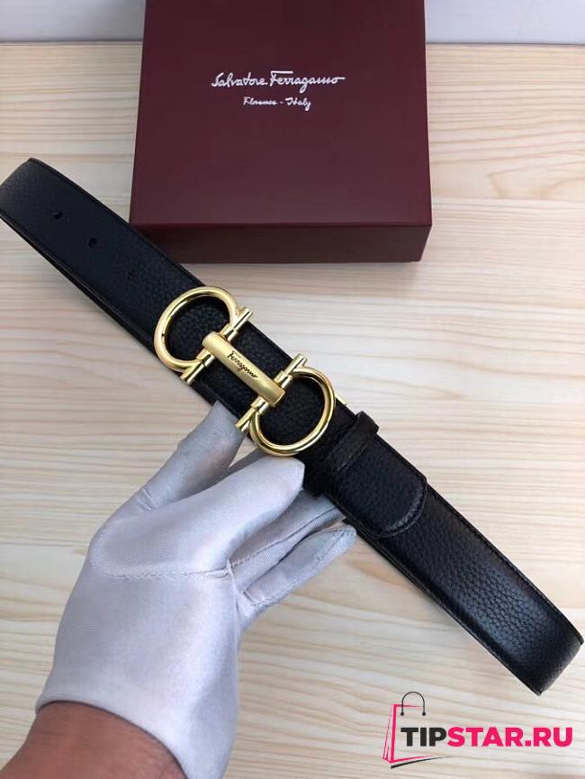 Ferragamo original single leather with a 3.5-gold band width - 1
