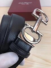 Ferragamo original single leather with a width of 3.5 silver - 5