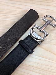 Ferragamo original single leather with a width of 3.5 silver - 4