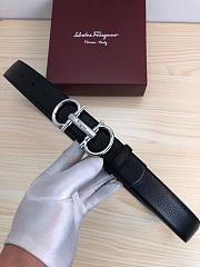 Ferragamo original single leather with a width of 3.5 silver - 1