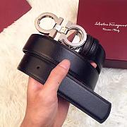 Ferragamo original single leather with a width of 3.5 silver (2) - 2